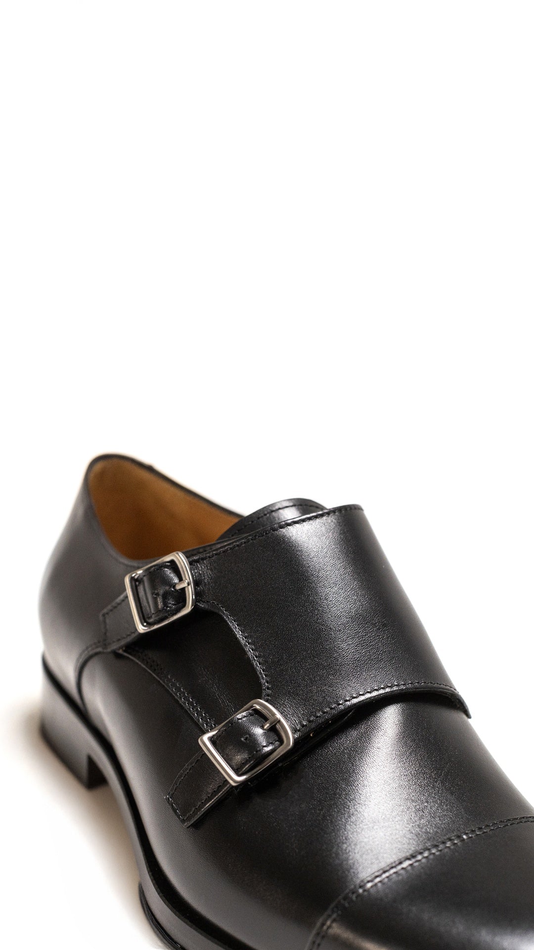 ELLIOT BLACK LEATHER MONK STRAP