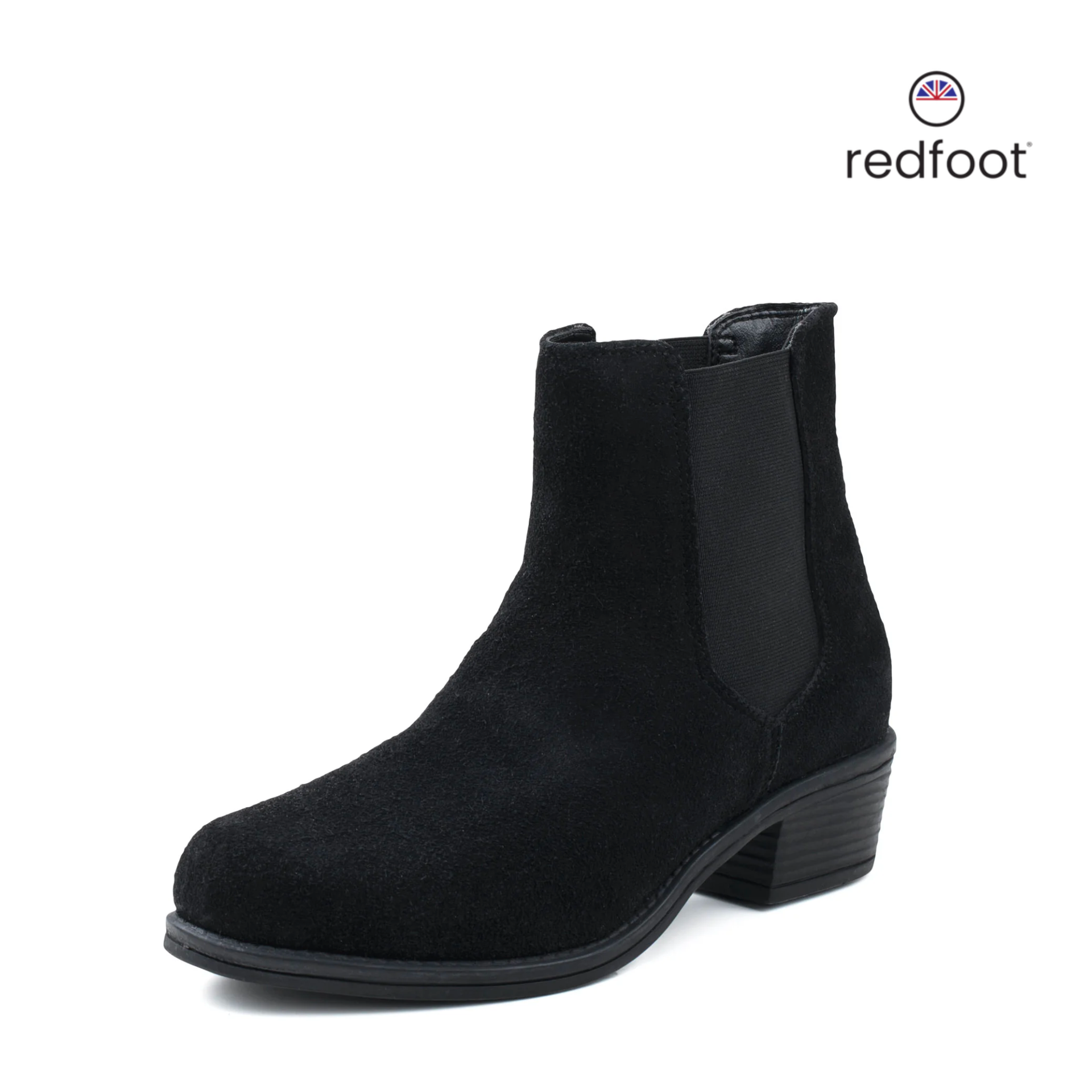 LADIES VICTORIA BLACK SUEDE CHELSEA BOOT Goodwin Smith