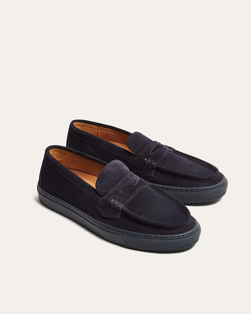 HARVEY NAVY SUEDE LOAFER