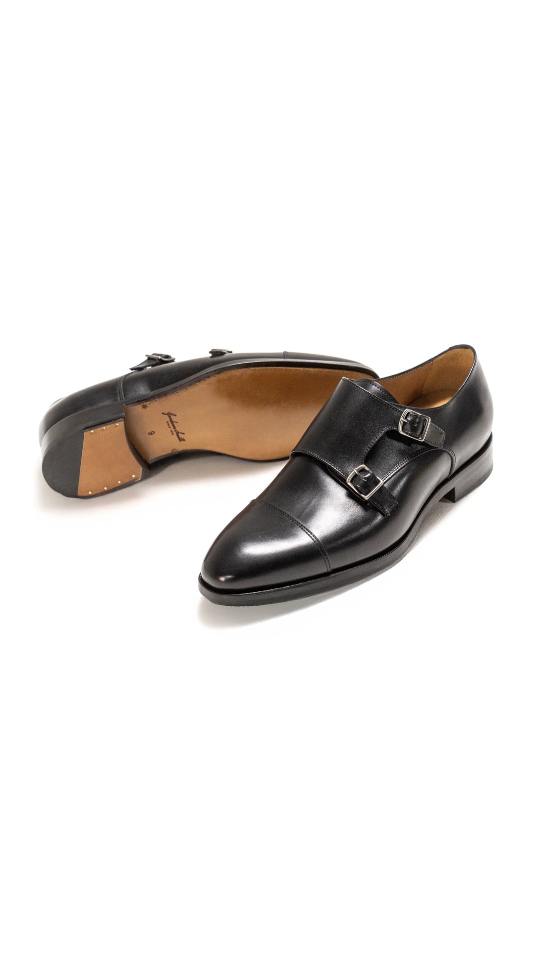 ELLIOT BLACK LEATHER MONK STRAP