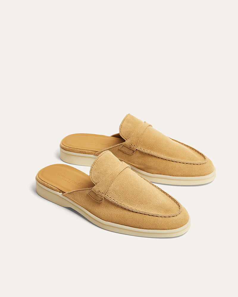 AMEILA BEIGE SUEDE SLIP-ON LOAFER