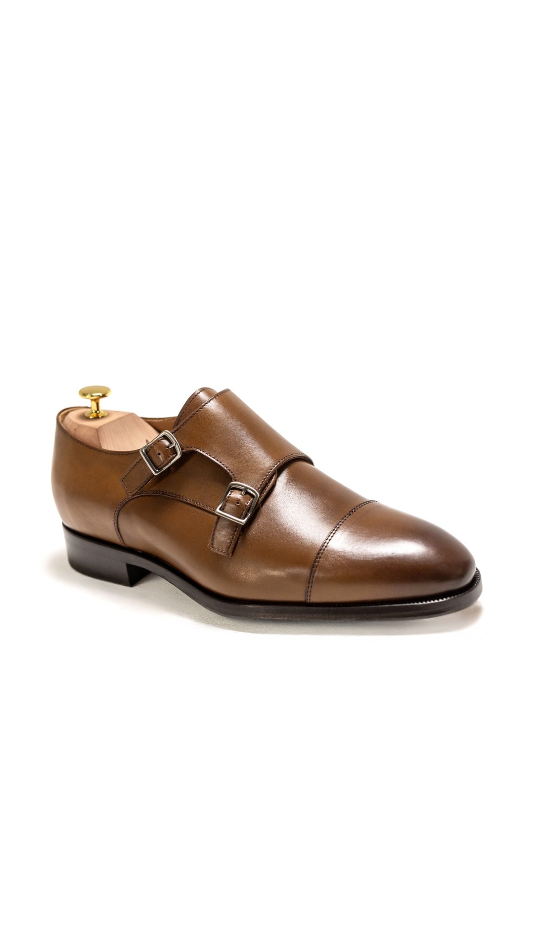 ELLIOT TAN LEATHER MONK STRAP