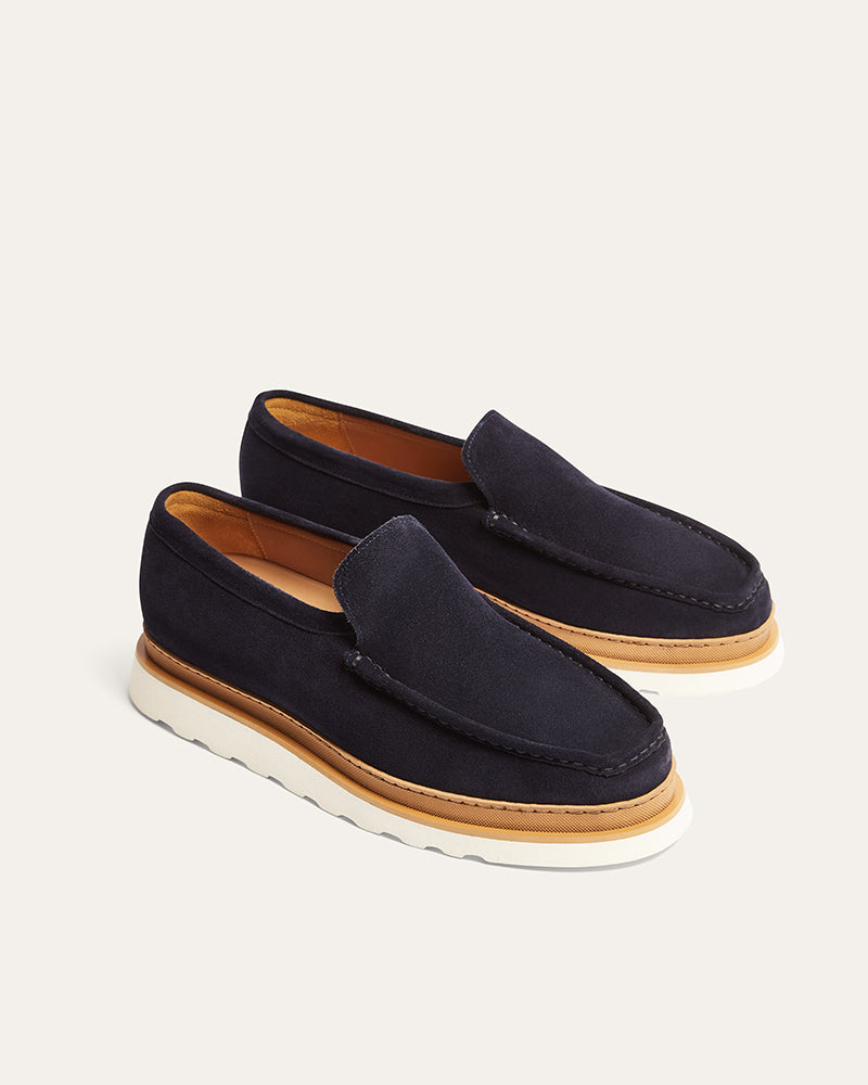JAMES NAVY SUEDE LOAFER