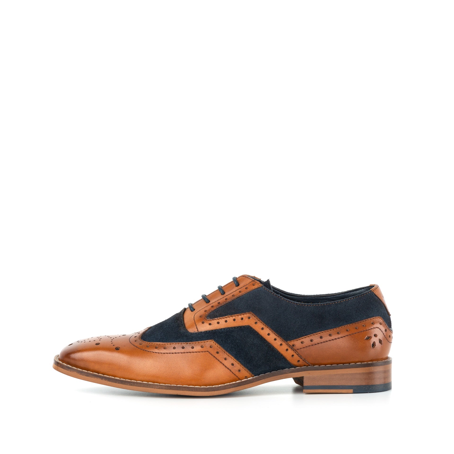 Tan and fashion blue brogues