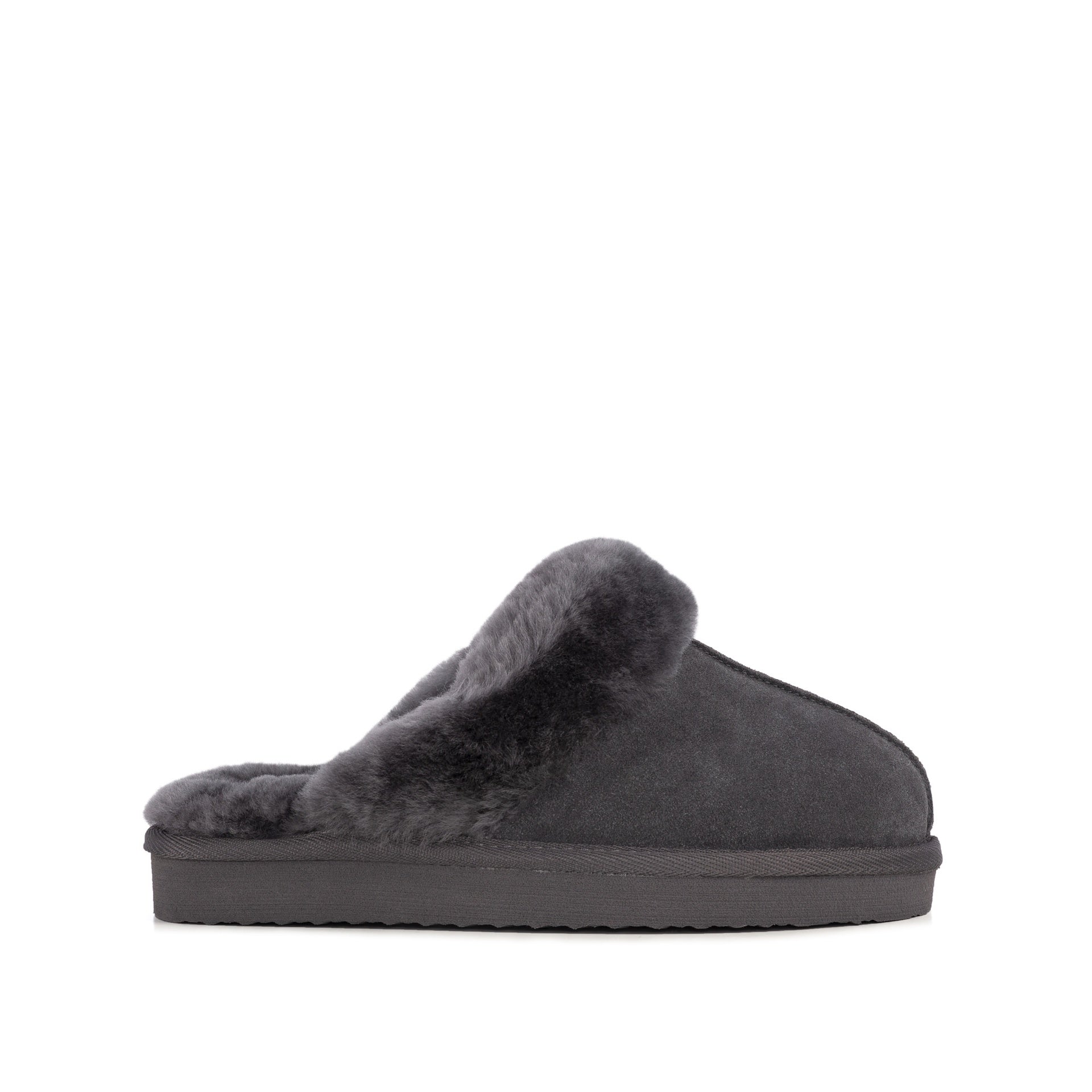 Ladies grey mule slippers deals