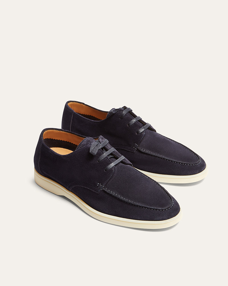 EMILIO NAVY SUEDE BOAT LOAFER