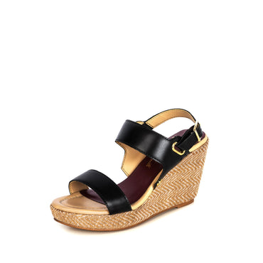 DAMEN OLIVIA SCHWARZE KEILSANDALEN