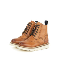 Kids Brooke Tan Brogue Boot