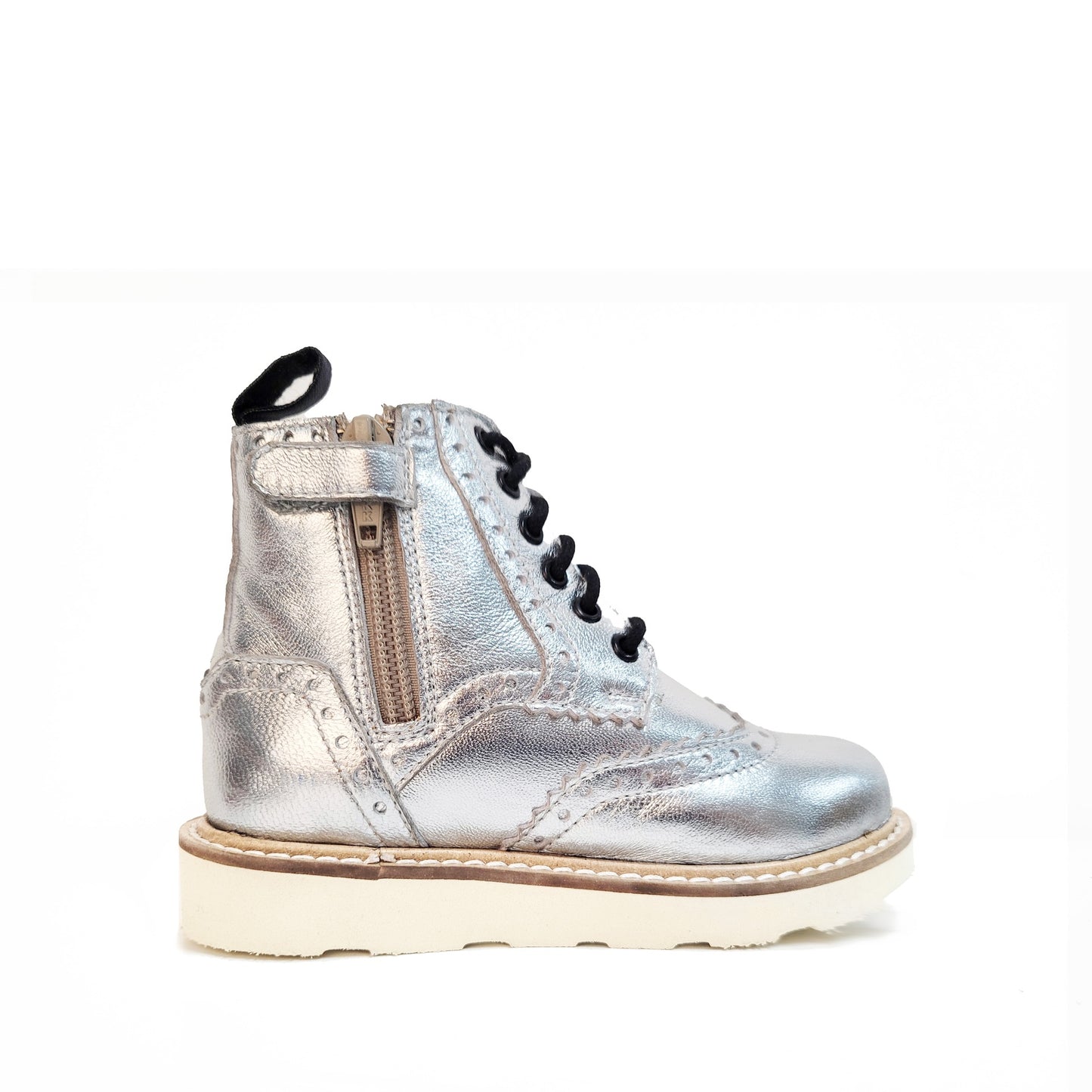 Kids Brooke Silver Brogue Boot