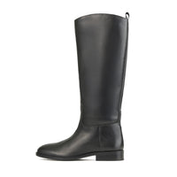 NINA BLACK LEATHER KNEE-HIGH BOOT