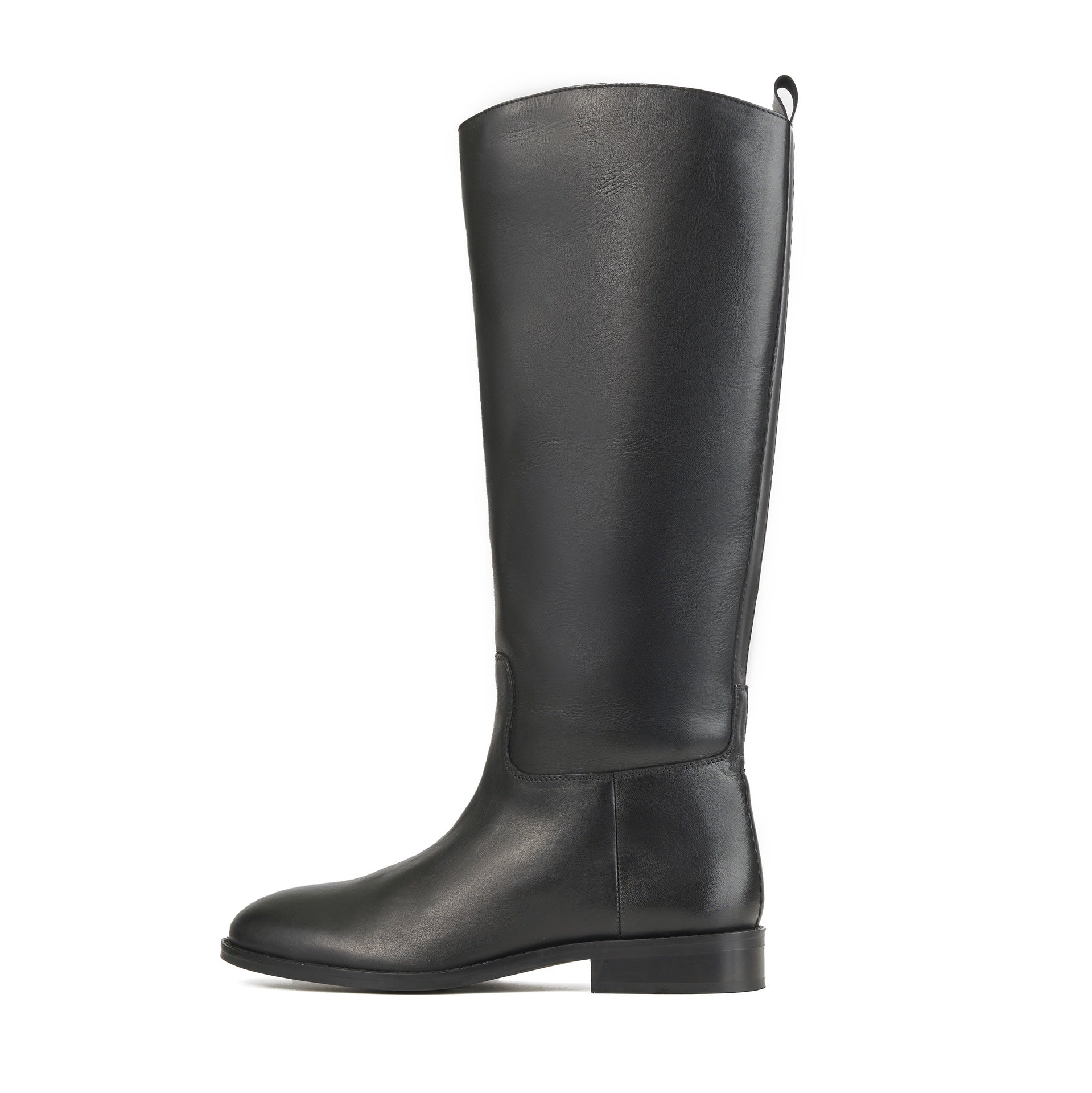 NINA BLACK LEATHER KNEE-HIGH BOOT