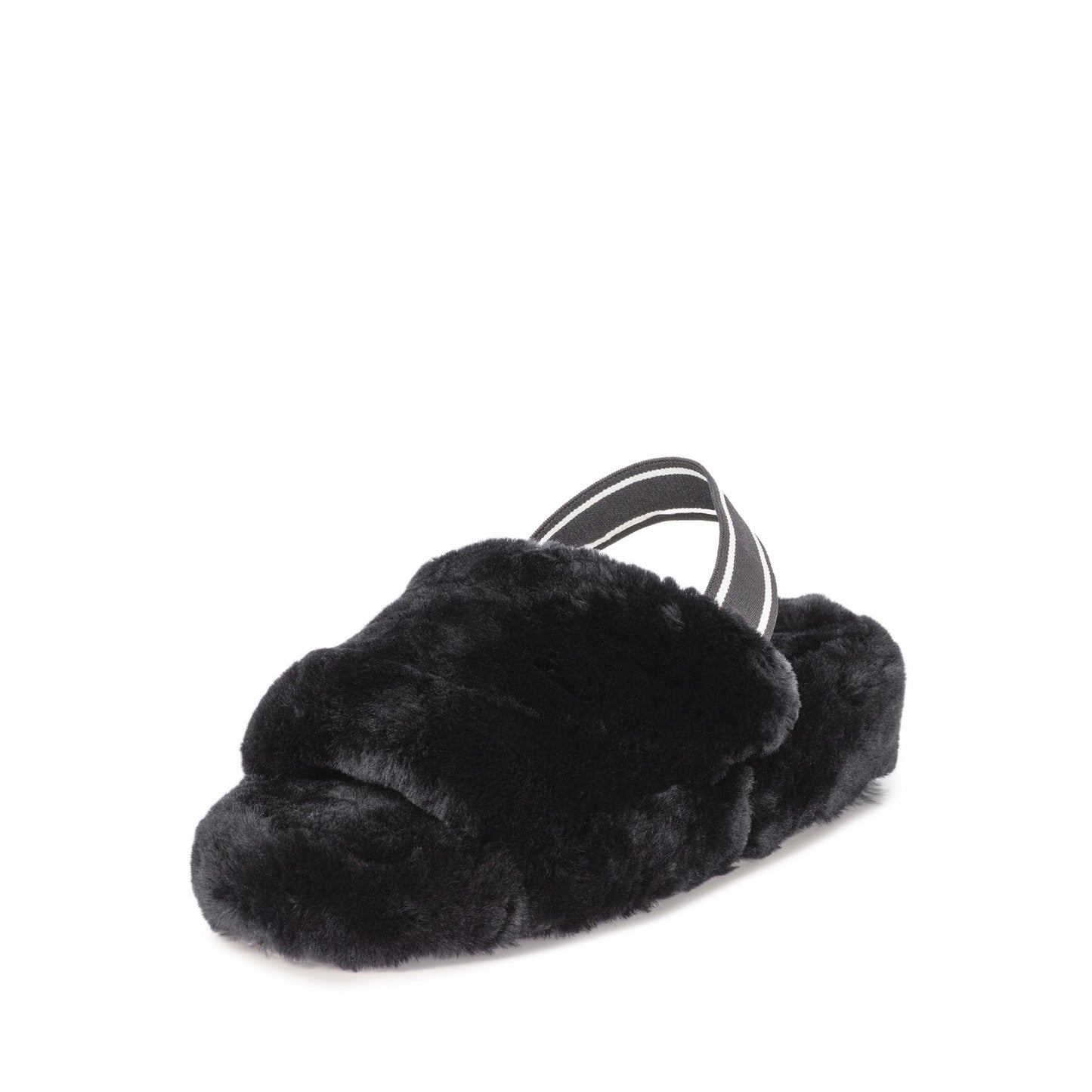 AVA BLACK SHEEPSKIN SLIPPER SLING BACK