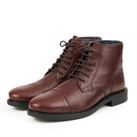 LUCA BROWN LEATHER LACE-UP BOOT