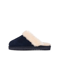 SUZIE NAVY SHEEPSKIN SLIPPER MULE