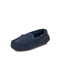 LADIES EVIE NAVY SHEEPSKIN SLIPPER MOCCASIN