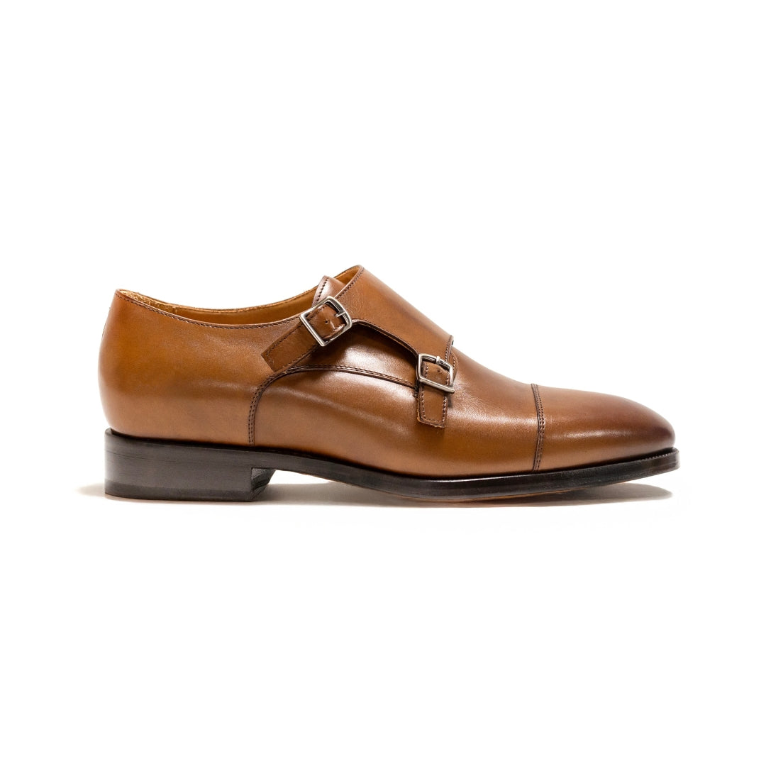 ELLIOT TAN LEATHER MONK STRAP