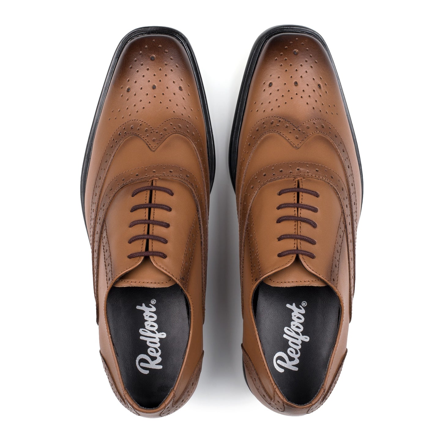 MENS NEVILLE BURNISHED TAN OXFORD BROGUE SHOE