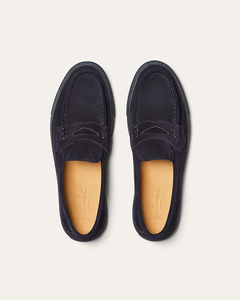 HARVEY NAVY SUEDE LOAFER