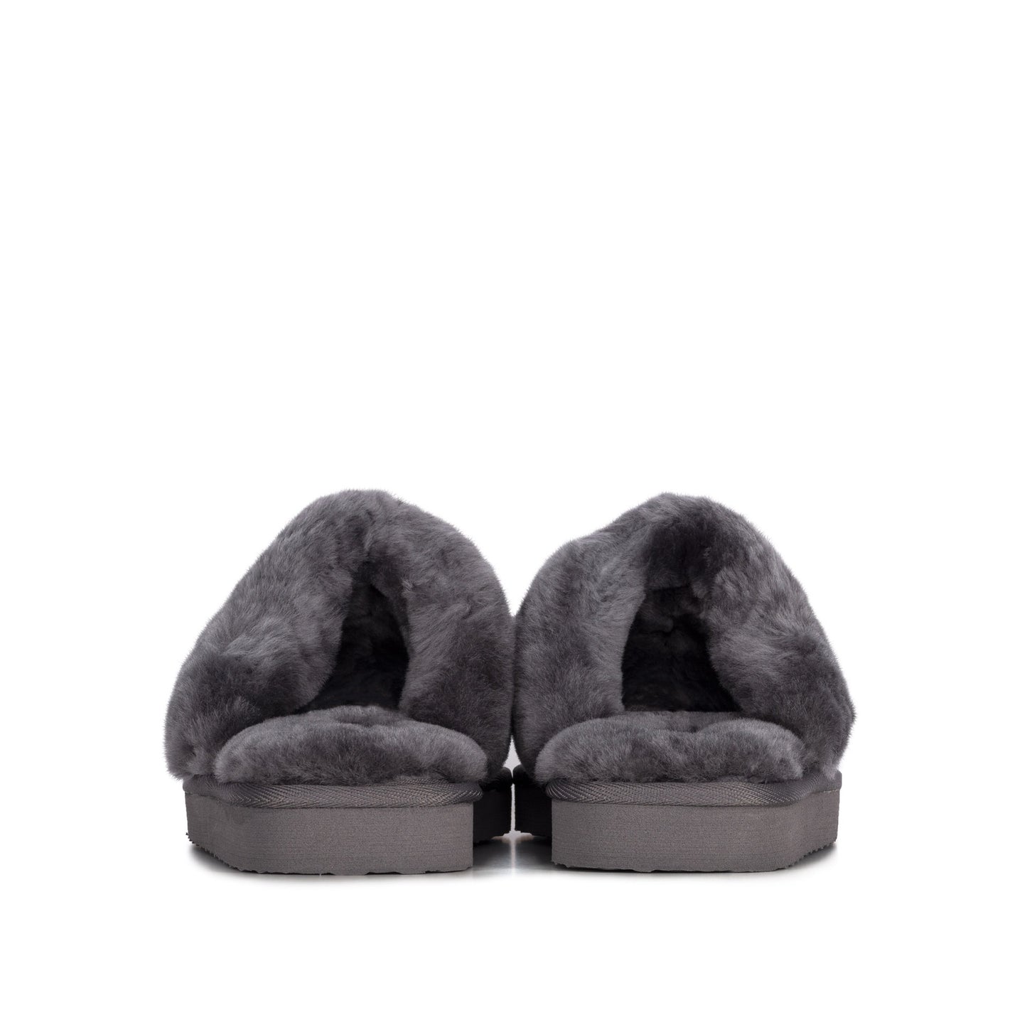 SUZIE GREY SHEEPSKIN SLIPPER MULE