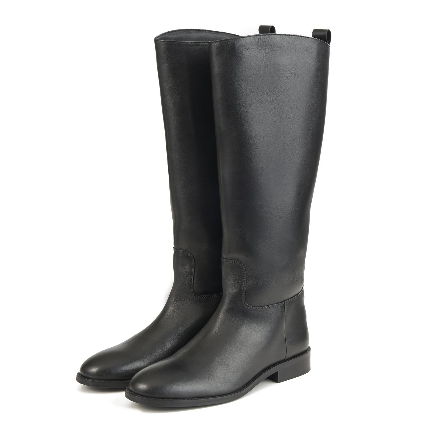 NINA BLACK LEATHER KNEE-HIGH BOOT