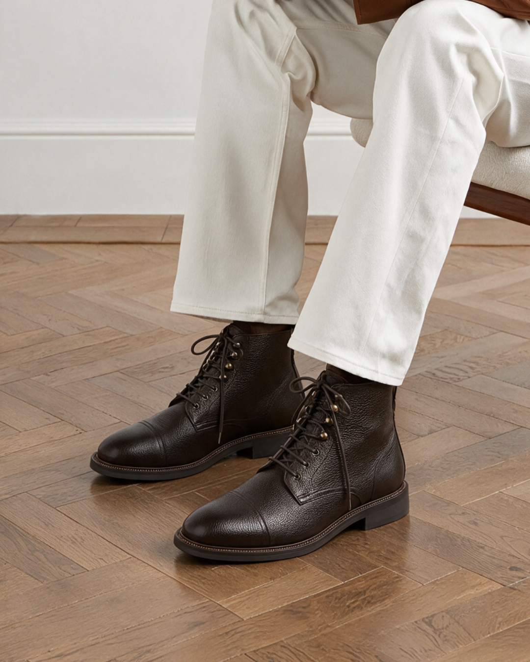 SINCLAIR MENS BROWN LEATHER BOOT