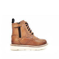 Kids Brooke Tan Brogue Boot