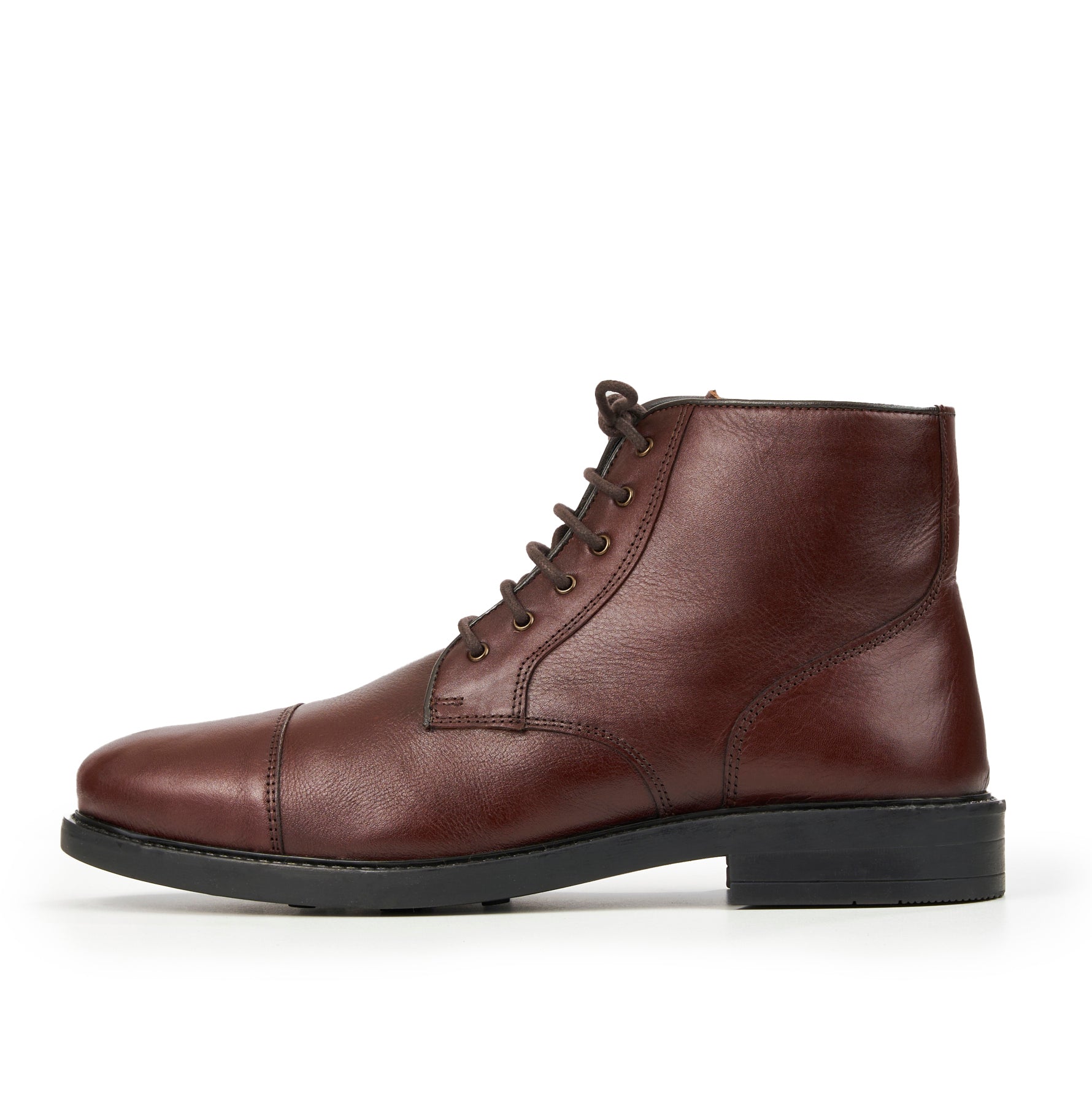 LUCA BROWN LEATHER LACE-UP BOOT