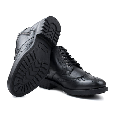 MENS HANS BLACK ZIP & LACE BROGUE BOOT