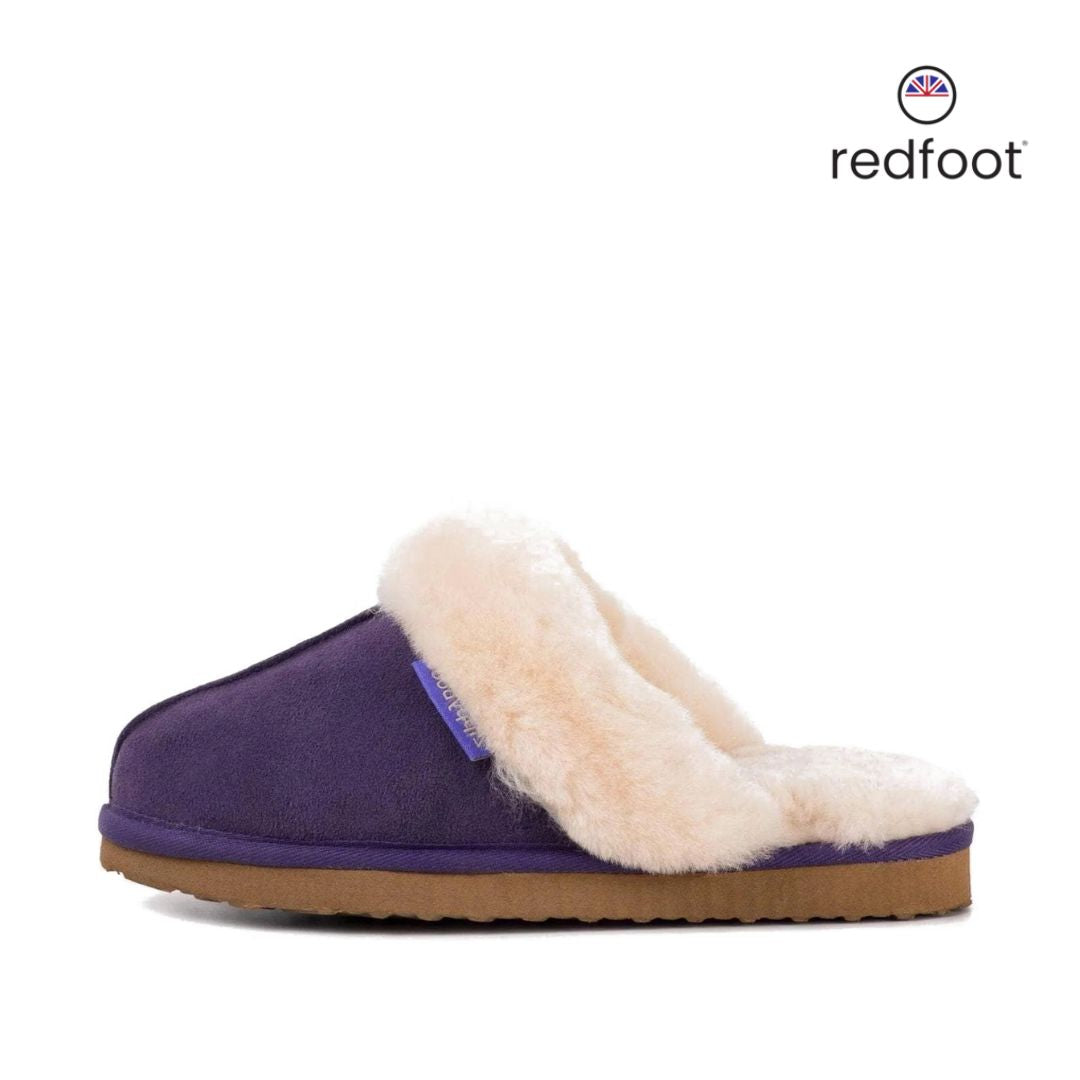 ANN PURPLE SHEEPSKIN SLIPPER MULE