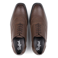 MENS NEVILLE BROWN LEATHER OXFORD BROGUE SHOE