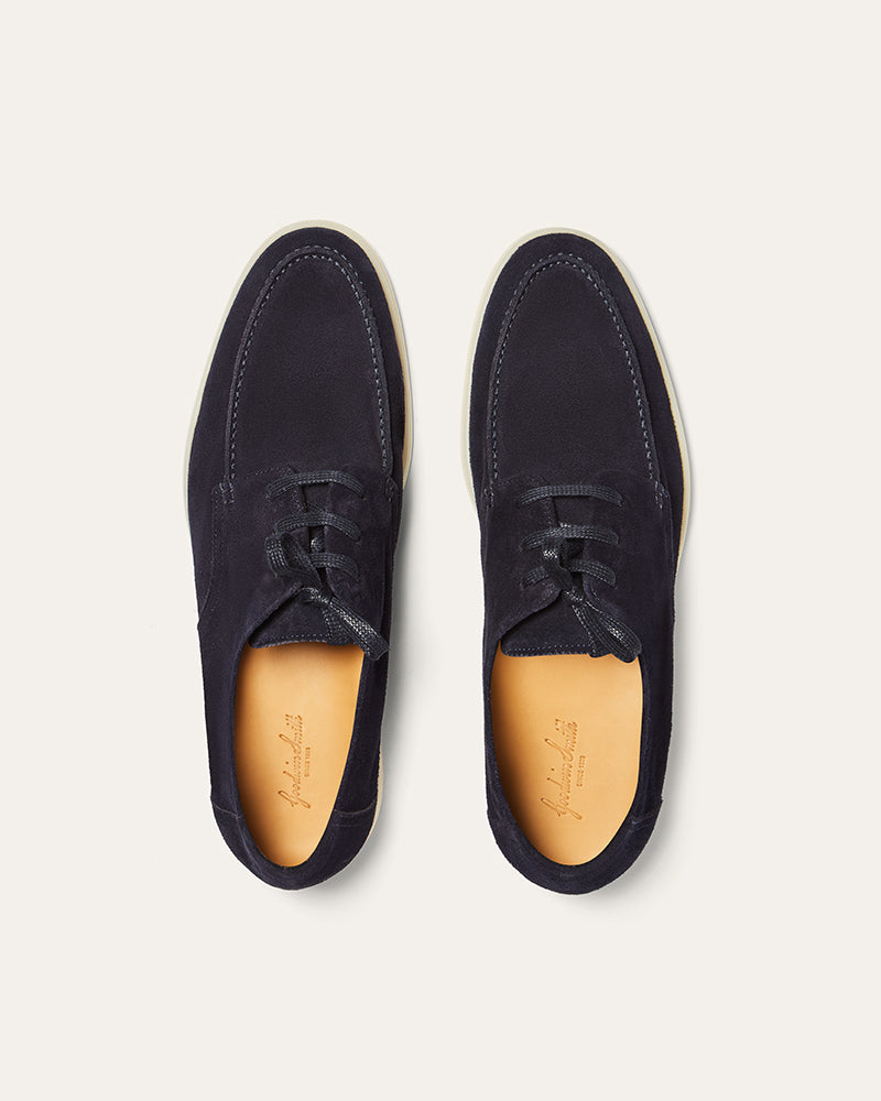 EMILIO NAVY SUEDE BOAT LOAFER