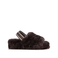 AVA CHOCOLATE SHEEPSKIN SLIPPER SLING BACK