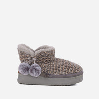 LADIES COSYHEATS GREY CHENIELLE SLIPPER BOOTIE (MICROWAVEABLE)