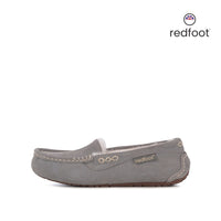 LADIES EVIE GREY SHEEPSKIN SLIPPER MOCCASIN