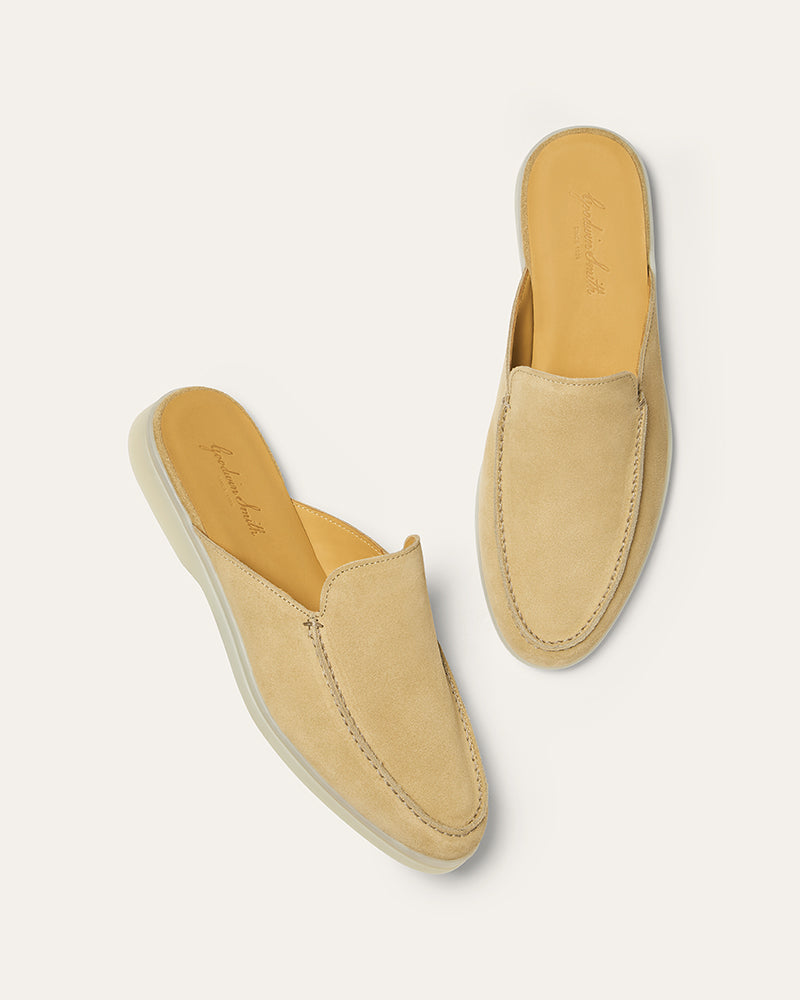 DELILAH WOMENS BEIGE SUEDE SLIP-ON LOAFER