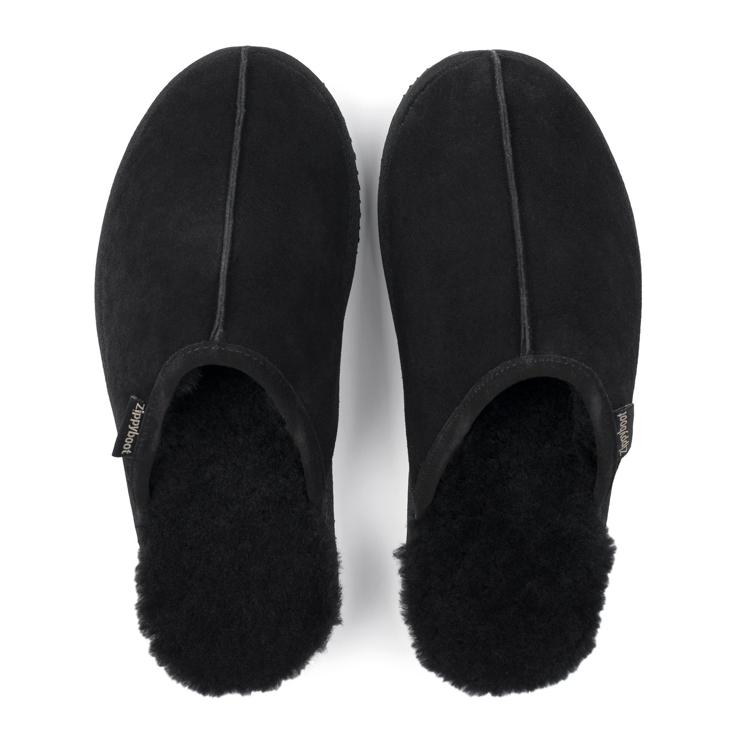 ALLEN BLACK SHEEPSKIN SLIPPER MULE