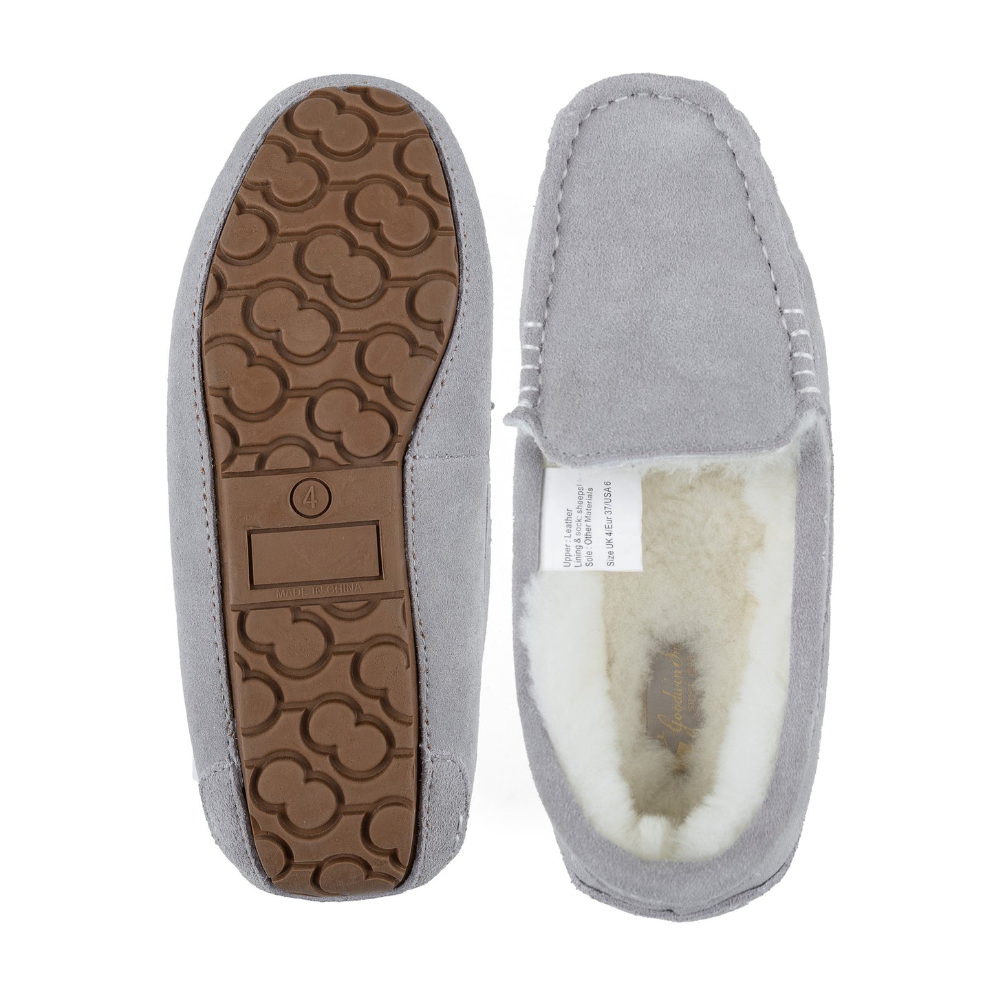 EVELYN GREY SHEEPSKIN MOCCASIN