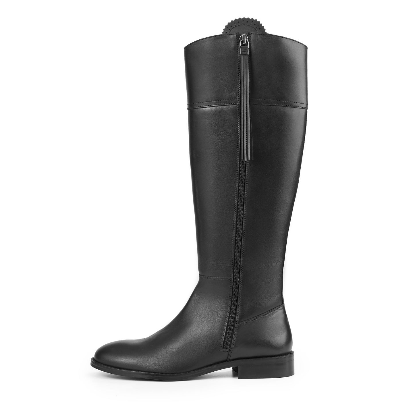 KATE BLACK LEATHER KNEE-HIGH BOOT