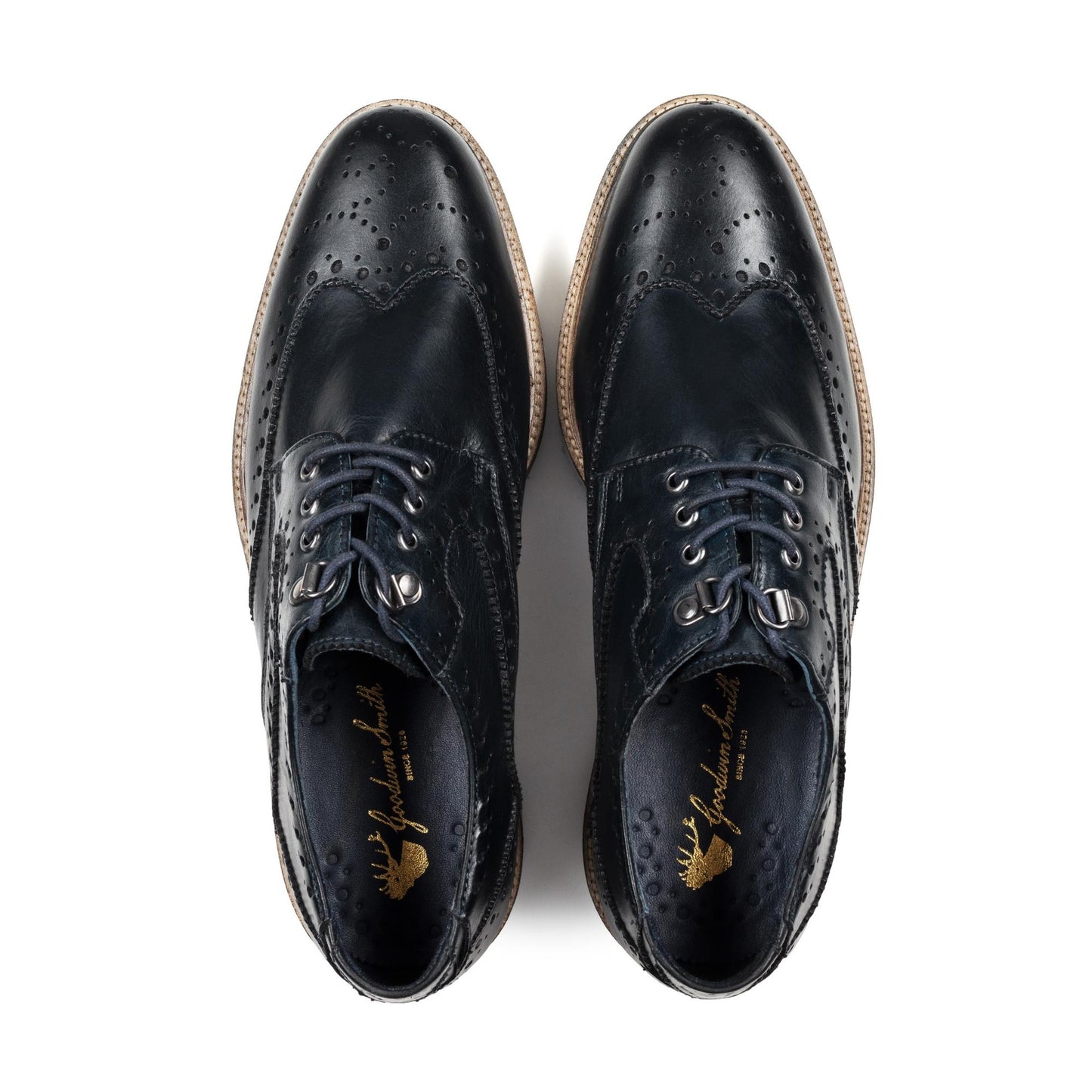 RIPLEY NAVY WEDGE DERBY BROGUE