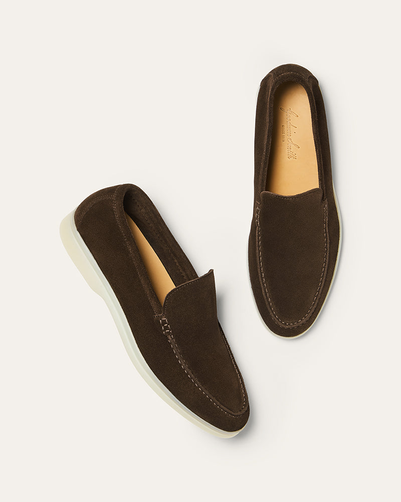 CAMILE WOMENS BROWN SUEDE LOAFER