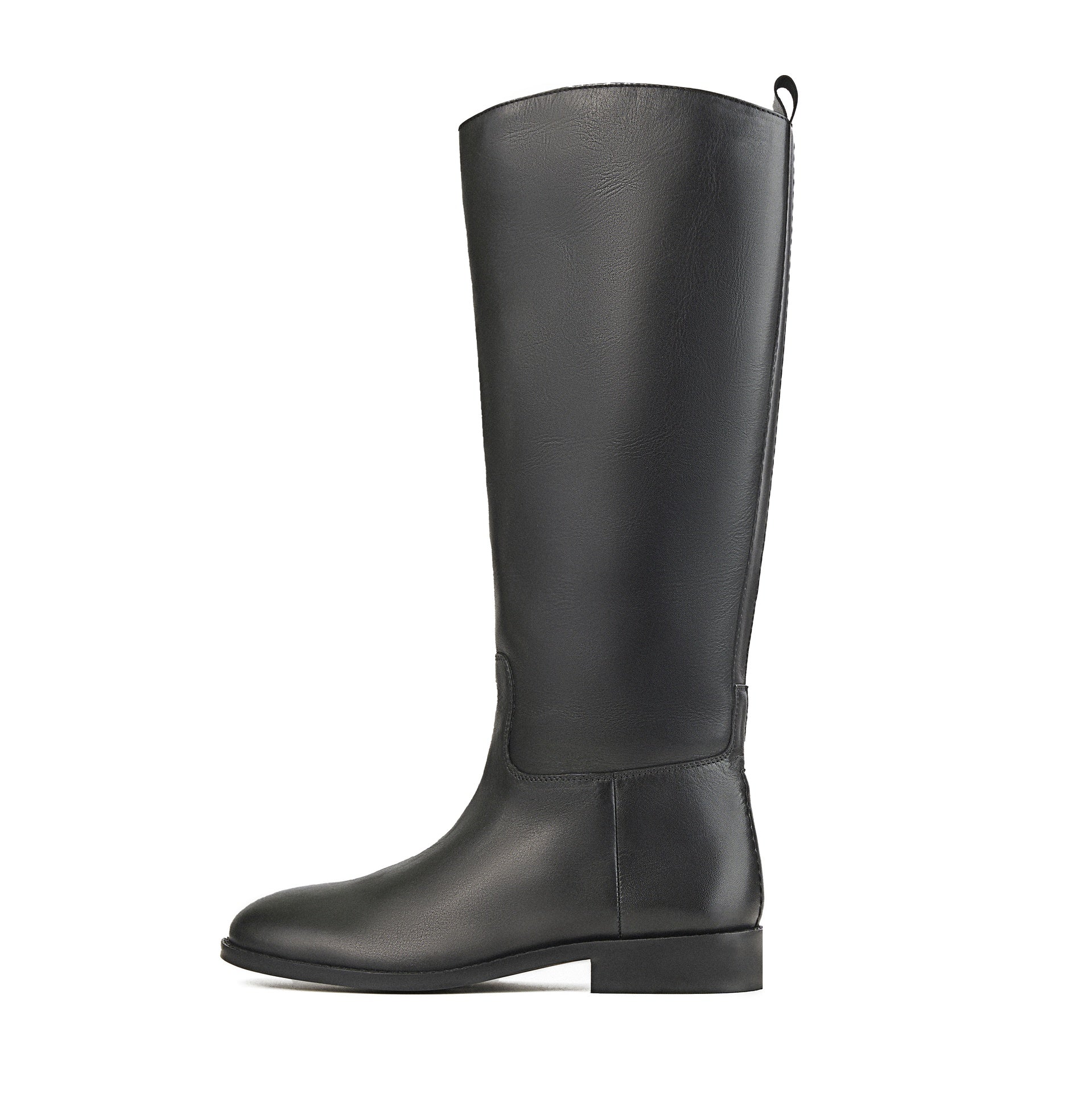 NINA BLACK LEATHER KNEE-HIGH BOOT