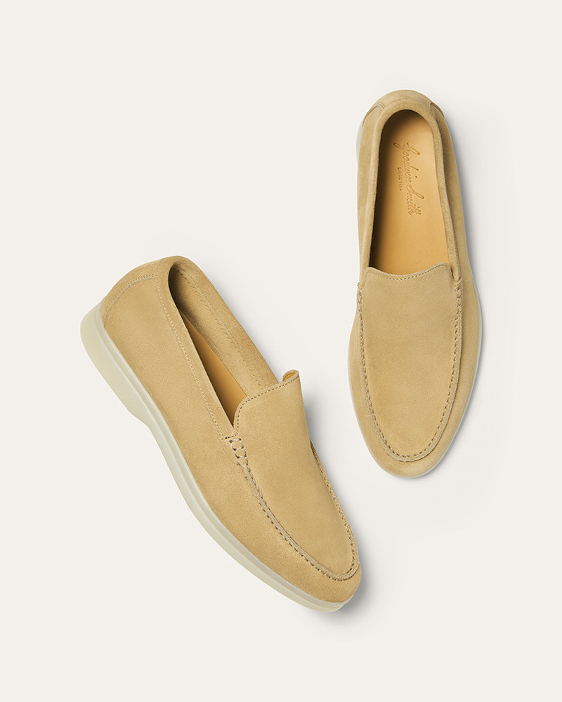 CAMILE WOMENS BEIGE SUEDE LOAFER