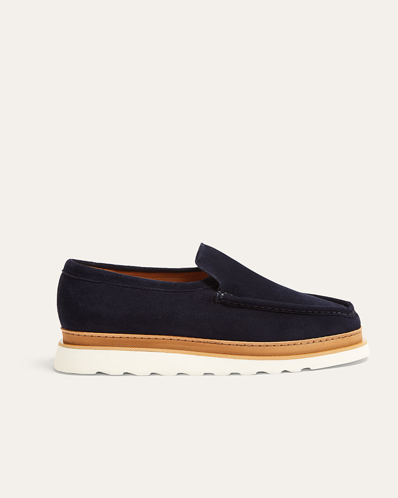 JAMES NAVY SUEDE LOAFER