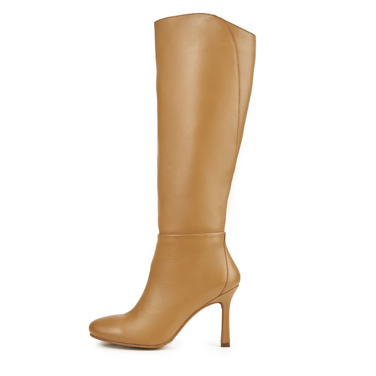 ALBA TAN LEATHER KNEE-HIGH HEELED BOOT