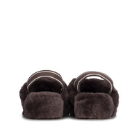 AVA CHOCOLATE SHEEPSKIN SLIPPER SLING BACK