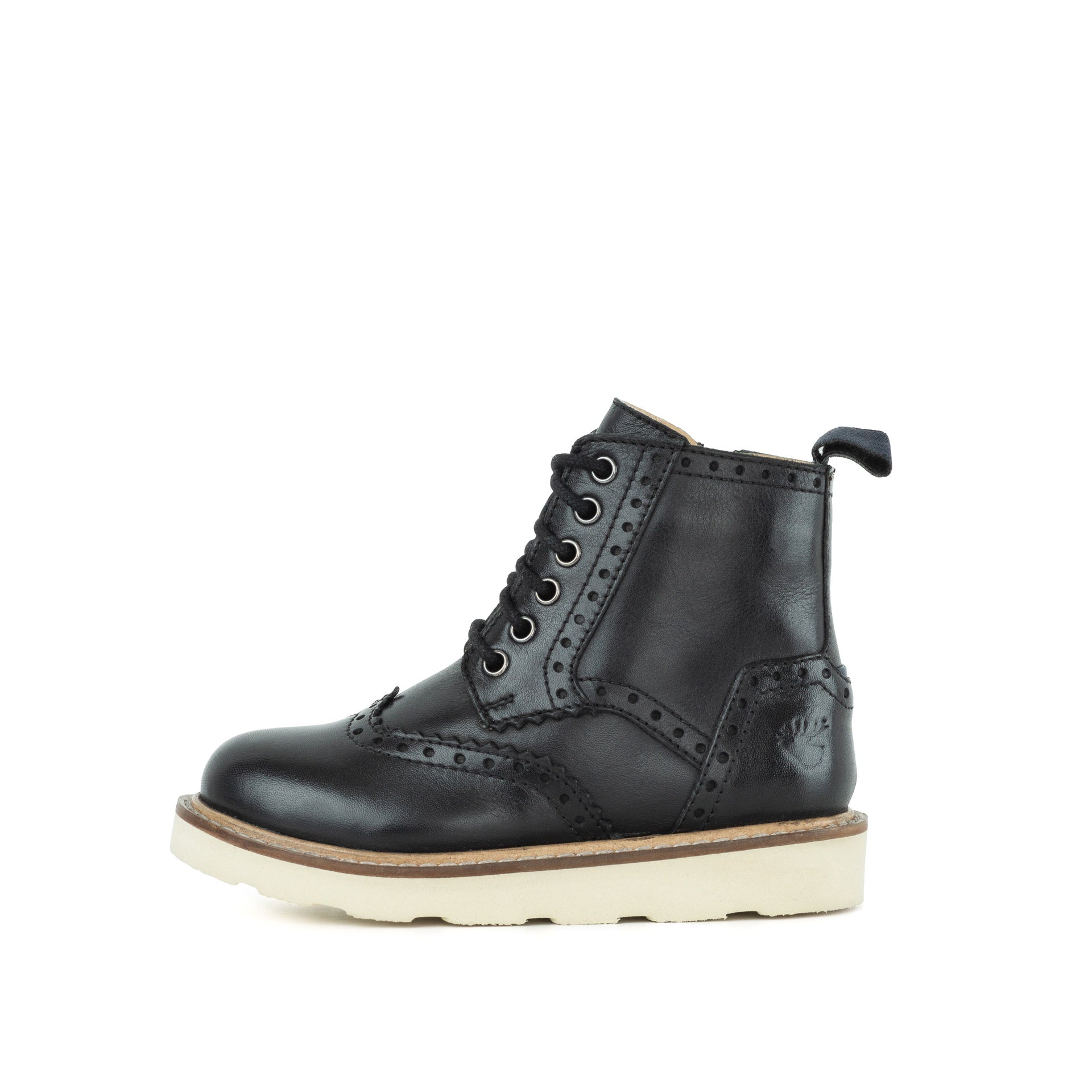 Kids Brooke Black Brogue Boot