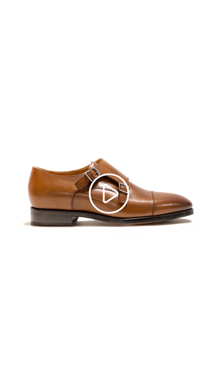 ELLIOT TAN LEATHER MONK STRAP