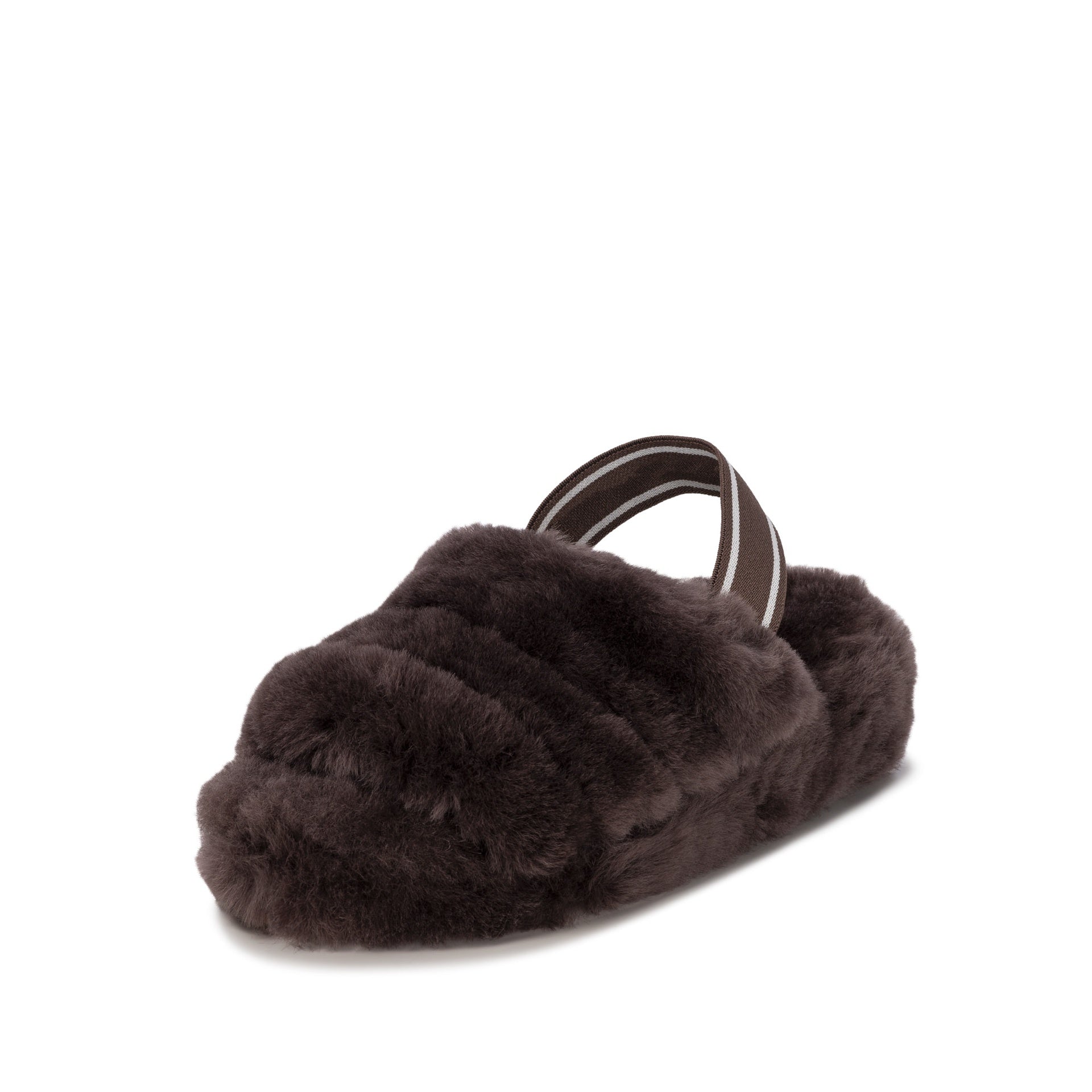 AVA CHOCOLATE SHEEPSKIN SLIPPER SLING BACK Goodwin Smith